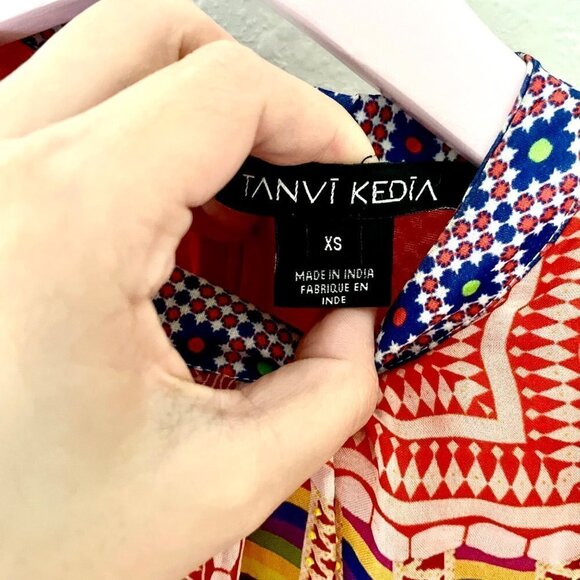 Anthropologie Tanvi Kedia Patchwork Pattern Tunic Maxi Dress in Size XS - Picture 4 of 9